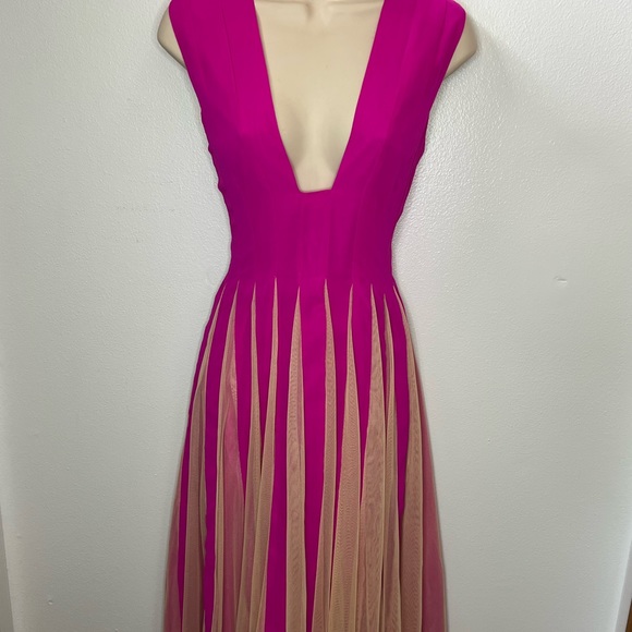 ASOS hot pink midi dress size US 6 (petite) - Picture 2 of 5